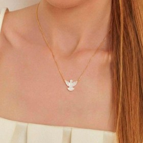 Imagem do produto Colar Divino Espírito Santo em Madrepérola Folheado a Ouro 18K