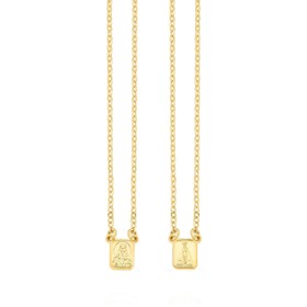 Imagem do produto Colar Escapulário Sagrado Liso Detalhado Folheado a Ouro 18K