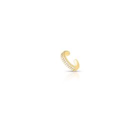 Imagem do produto Piercing de Orelha com Duas Fileiras de Zircônia Folheado a Ouro 18K