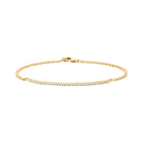 Imagem do produto Pulseira Filete de Zircônia Pequena com Corrente Folheado a Ouro 18K