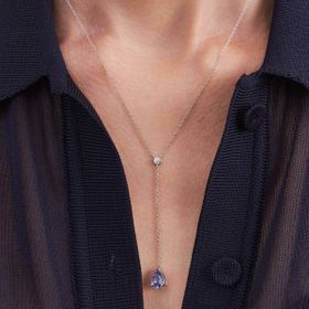 Imagem do produto Colar Cristal Gota Tanzanita em Prata 925