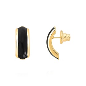 Imagem do produto Brinco Argola com Esmaltação Preto Folheado a Ouro 18K