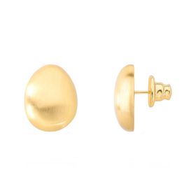 Imagem do produto Brinco Orgânico Fosco Botton Folheado a Ouro 18K