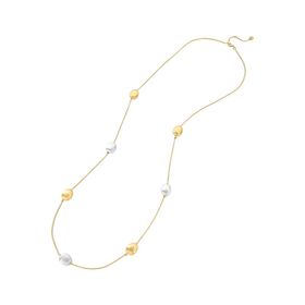Imagem do produto Colar Esferas Mix Fosco Botton Long Folheado a Ouro 18K