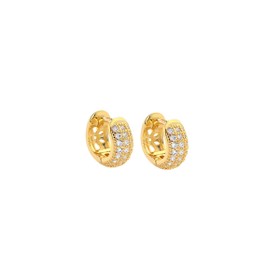 Imagem do produto Brinco Argola Click Pequena Cravejada Folheado a Ouro 18K