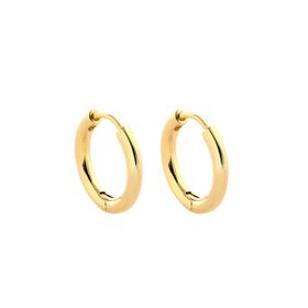 Imagem do produto Brinco argola de Click Abaulada Tubo Liso Folheado a Ouro 18K