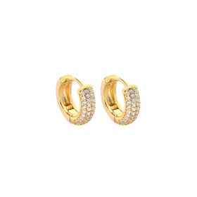Imagem do produto Brinco Argola de Click Cravejada de Zircônia Folheado a Ouro 18K
