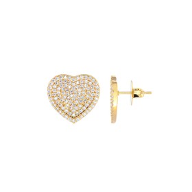 Imagem do produto Brinco de Coração Pavê de Zircônia Folheado a Ouro 18K