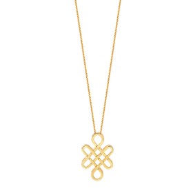 Imagem do produto Colar com Pingente de Nó Búdico Vazado Fosco Folheado a Ouro 18K