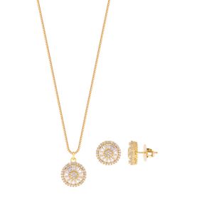Imagem do produto Conjunto com Pizza Cravejado com Zircônias Folheado a Ouro 18K