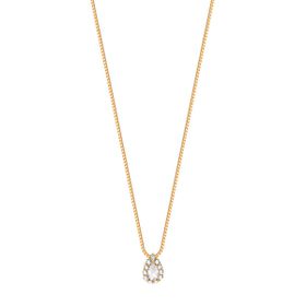 Imagem do produto Conjunto Cristal Gota com Cravação de Zircônias Folheado a Ouro 18K