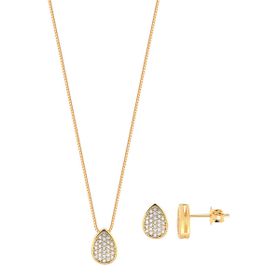Imagem do produto Conjunto Gota Pavê de Zircônia Folheado a Ouro 18K