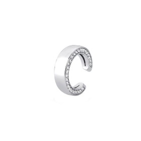 Imagem do produto Piercing Meia Argola Liso com Fileira Lateral Cravejada de Zircônia em Prata 925