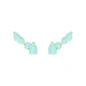 Imagem do produto Brinco Earcuff Gotas e Pontos de Luz Cristal Paraíba Folheado a Ouro 18K