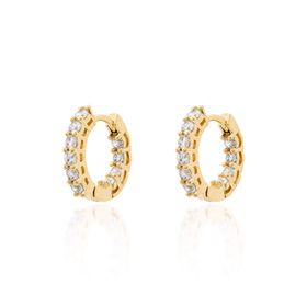 Imagem do produto Brinco Argola Click 15mm Pontos de Luz 2mm Folheado a Ouro 18K