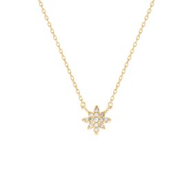 Imagem do produto Colar Estrela Oito Pontas Cravejadas Zircônia Folheado a Ouro 18K