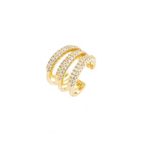 Imagem do produto Piercing Seis Fileiras Cravejadas Vazadas Intercalando Menores e Maiores Folheado a Ouro 18K