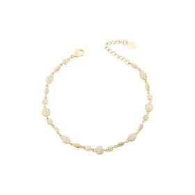 Imagem do produto Pulseira Elos Portugueses Vários Formatos de Zircônia com Cravação Folheado a Ouro 18K