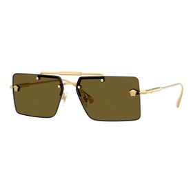 Imagem do produto Óculos Solar Versace Quadrado Fino Dourado em Metal