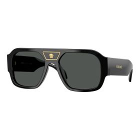 Imagem do produto Óculos Solar Versace Quadrado Preto com Detalhes Dourados em Acetato