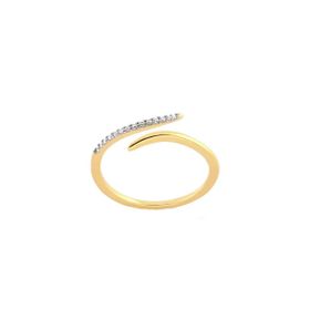Imagem do produto Anel Regulável Espiral com Ponta Cravejada de Zircônia Folheado a Ouro 18K