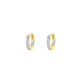 Imagem do produto Brinco Argola Click Média com Cravação de Zircônia Dentro e Fora Folheado a Ouro 18K