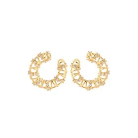 Imagem do produto Brinco Circular com Zircônias Ponto de Luz Folheado a Ouro 18K