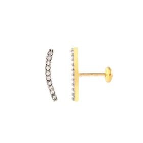 Imagem do produto Brinco Filete Cravejado com Zircônia Baby Folheado a Ouro 18k