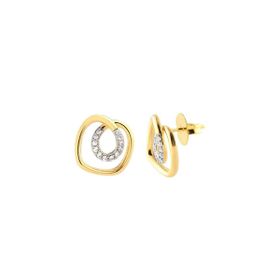 Imagem do produto Brinco Geométrico Vazado Liso e Cravejado com Zircônia Folheado a Ouro 18K