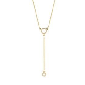 Imagem do produto Colar Gargantilha Gravatinha com Círculos Cravejados de Zircônia Folheado a Ouro 18K