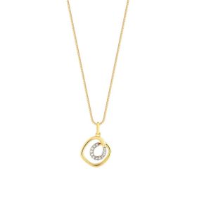 Imagem do produto Colar Gargantilha Pingente Forma Geométrica Liso e Cravejado Vazado Folheado a Ouro 18K