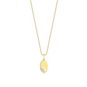 Imagem do produto Colar Gargantilha Pingente Oval Liso com Detalhe de Zircônias Folheado a Ouro 18K