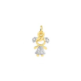 Imagem do produto Pingente Menina Cravejado com Zircônias Folheado a Ouro 18K