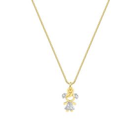 Imagem do produto Pingente Menina Cravejado com Zircônias Folheado a Ouro 18K