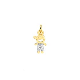 Imagem do produto Pingente Menino Cravejado com Zircônias Folheado a Ouro 18K