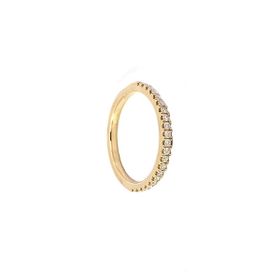 Imagem do produto Anel Meia-Aliança Aparador com Cravação de Zircônia Folheado a Ouro 18K