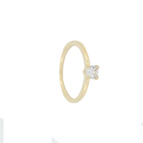 Imagem do produto Anel Solitário Ponto de Luz 4 Garras de Zircônia Aro Liso Folheado a Ouro 18K