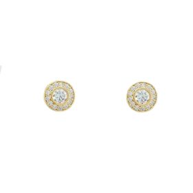 Imagem do produto Brinco Ponto de Luz Central com Cravação de Zircônia na Volta Folheado a Ouro 18K