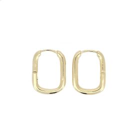 Imagem do produto Brincos Click de Argola Retangular Liso Folheado a Ouro 18K