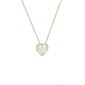 Imagem do produto Colar Cristal Coração com Cravação de Zircônias Folheado a Ouro 18K