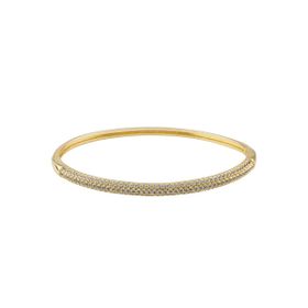 Imagem do produto Pulseira Bracelete Rígido com Cravação de Zircônia Folheado a Ouro 18K