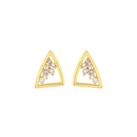 Imagem do produto Brinco Triangular com Zircônias Folheado a Ouro 18K