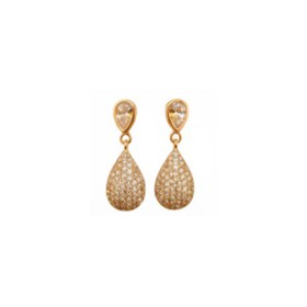 Imagem do produto Conjunto Gota Pavê de Zircônia com Cristal na Base Folheado a Ouro 18K