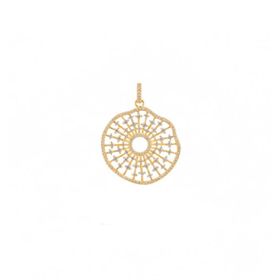 Imagem do produto Pingente Mandala Vazada Cravejada Folheado a Ouro 18K
