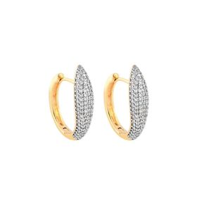 Imagem do produto Brinco de Argola Click Cravejado com Zircônias Folheado a Ouro 18K