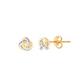 Imagem do produto Brinco Entrelaçado Nó com Linhas Cravejadas de Zircônia Folheado a Ouro 18K