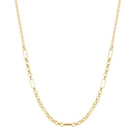 Imagem do produto Colar com Elos Intercalados Liso Folheado a Ouro 18K