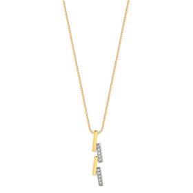Imagem do produto Colar de Bastão Transpassado Liso e Cravejado Folheado a Ouro 18K