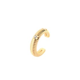 Imagem do produto Piercing Fake Textura Frisada com Ponto de Luz Folheado a Ouro 18K