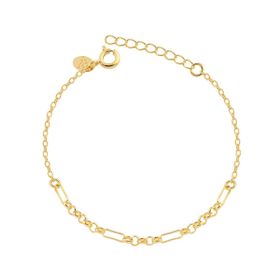 Imagem do produto Pulseira de Elos Intercalados Liso Folheado a Ouro 18K
